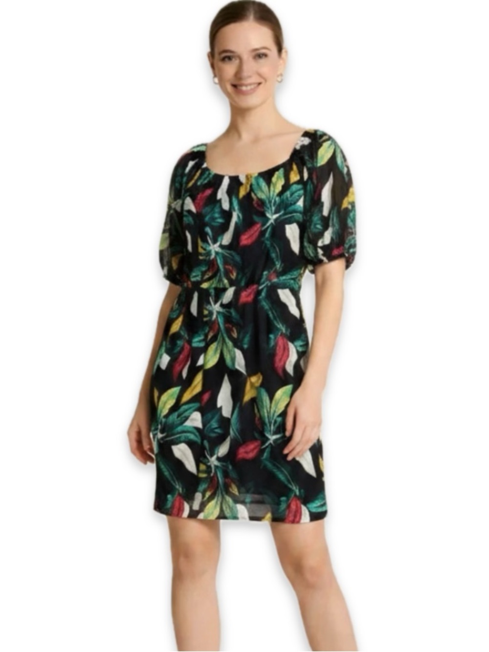 🇮🇹 Bellambra Silk Blend Leaf Print Dress • Made in Italy • Size Large - Picture 16 of 16